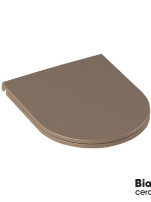 ΚΑΛ.ΛΕΚ.SLIM SOFT CLOSE BIANCO CERAMICA TAUPE MATT/CHR