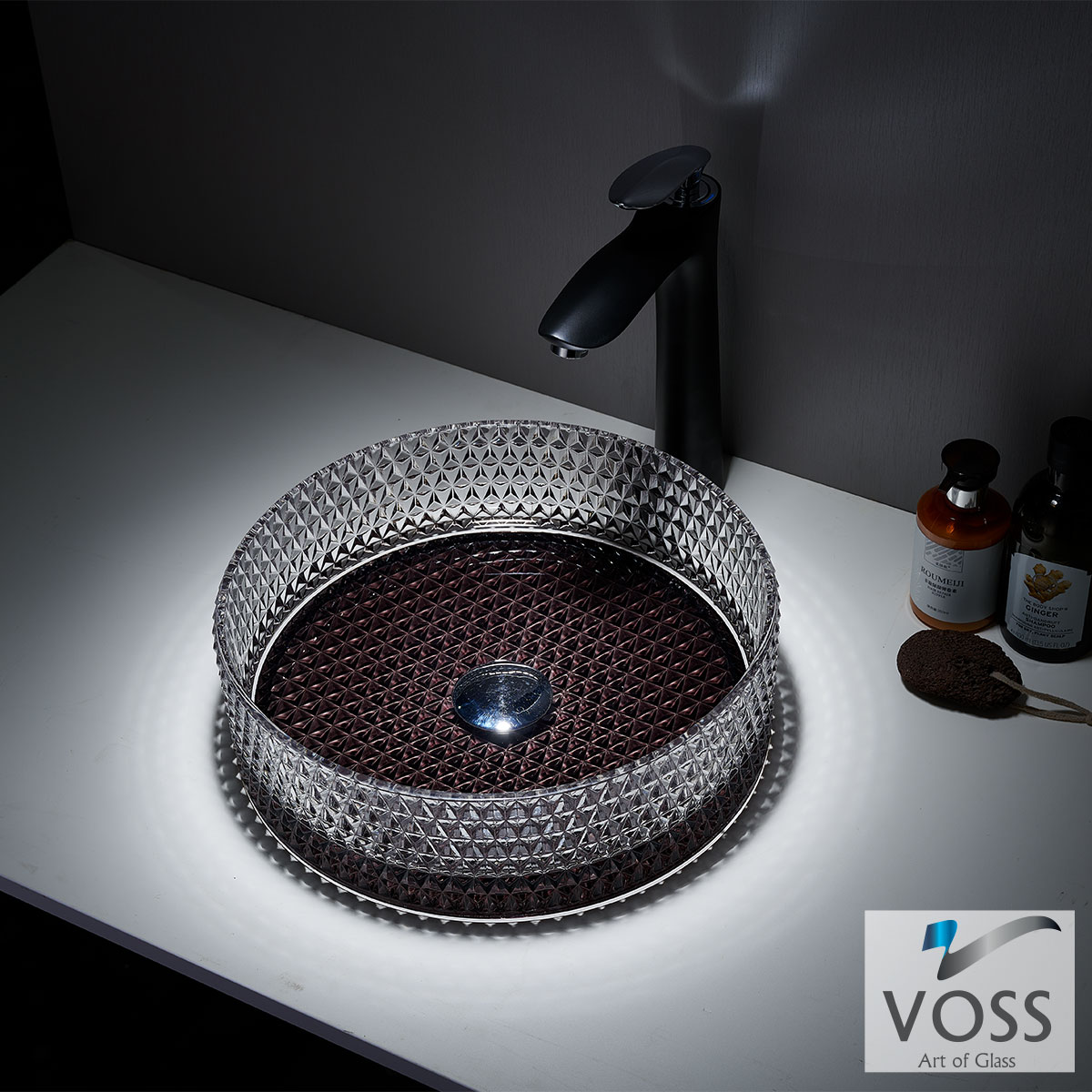 ΝΙΠΤΗΡΑΣ ΓΥΑΛΙΝΟΣ RING-D Φ40 VOSS GLASS GREY