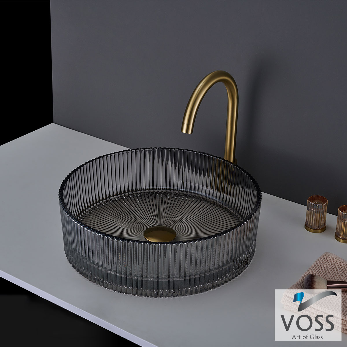 ΝΙΠΤΗΡΑΣ ΓΥΑΛΙΝΟΣ RING-S Φ40 VOSS GLASS GREY